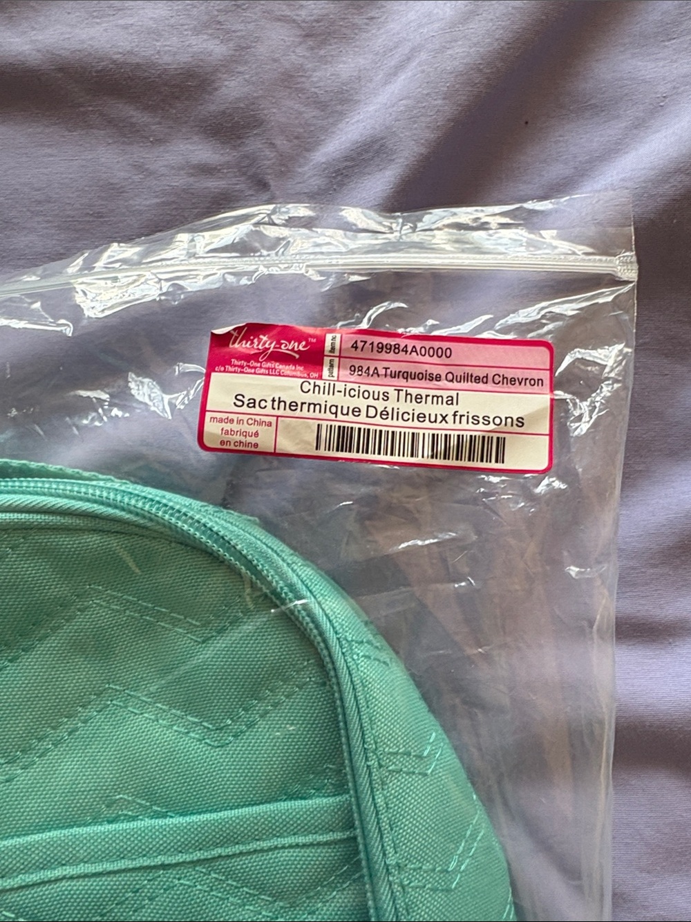 thirty-one Turquoise Quilted Chevron Chill-icious Thermal